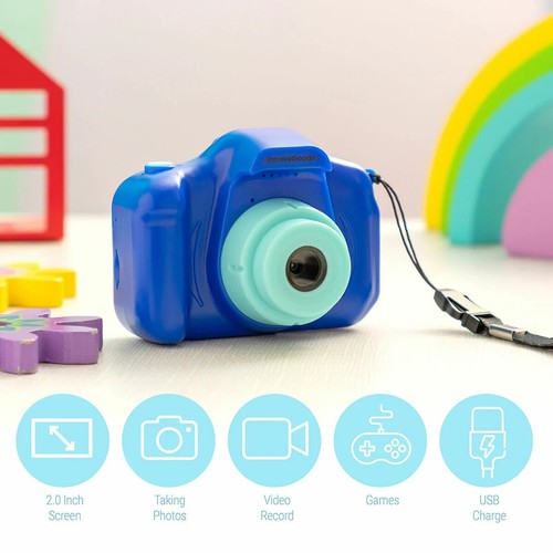 InnovaGoods Wiederaufladbare Kinder-Digitalkamera | Spielzeug-Kamera Blau - Picture 3 of 7