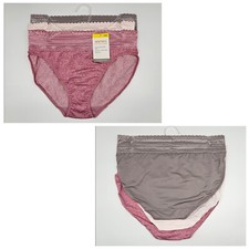 3 Pk WARNERS No Pinching Waistband Women's M L XL Micro Hi Cut Taupe Cream Mauve