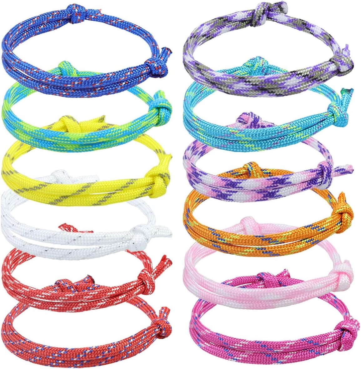 Bunt Marine Seil Schnur Nautische Surf Armband - 12pcs Einstellbare Mode Gefloch
