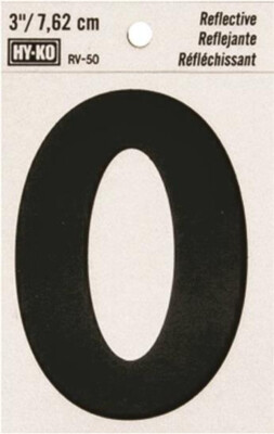 Hy-Ko 3''  Reflective Vinyl Letter Number Self-Adhesive Weather-Resistant