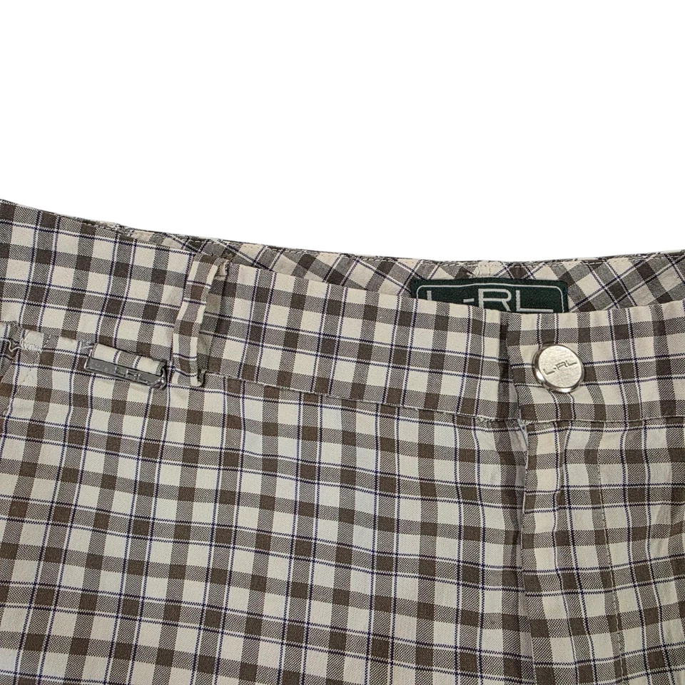Pantalones Cortos Chinos LRL Lauren Active Ralph Lauren Para Mujer Marrón Talla 6 Cuadros Informales Foto 3 de 4