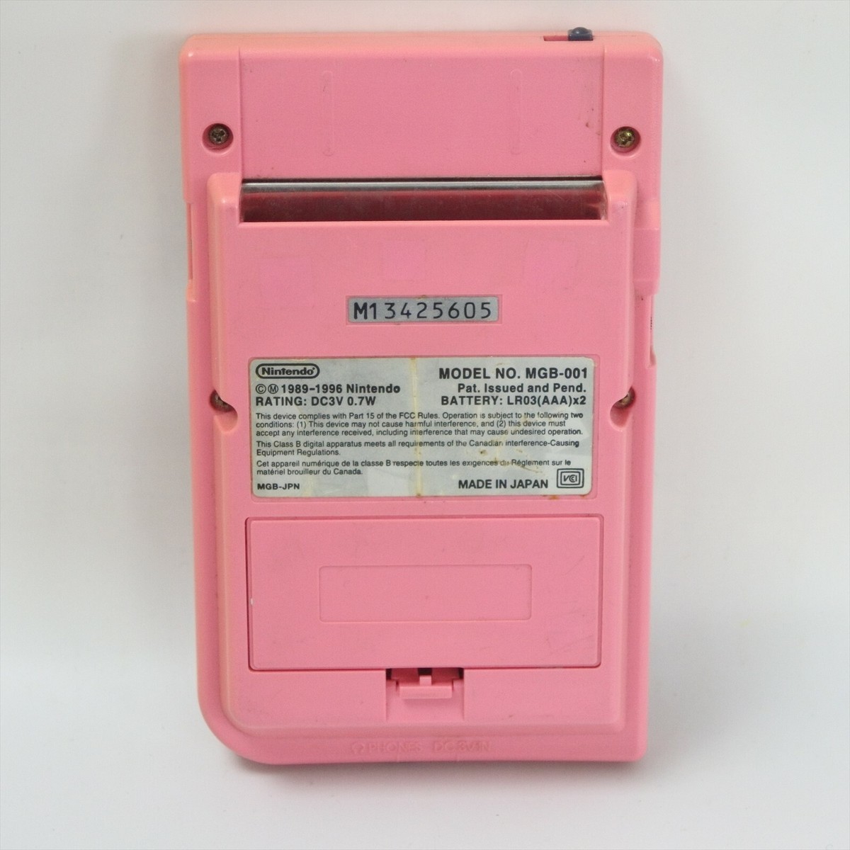 Gameboy Pocket PINK Console MGB-001 Nintendo M13425605 made