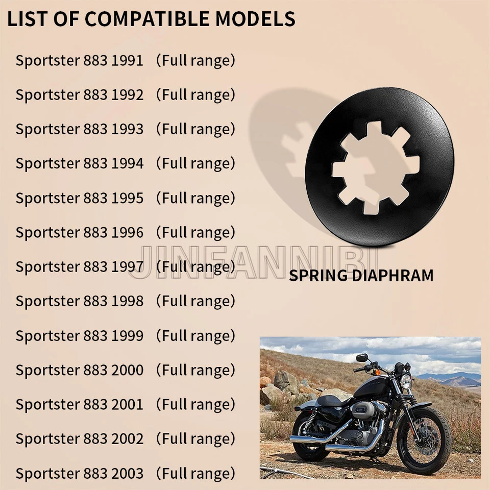 Kit de placas y juntas de acero de fricción de embrague para Harley Sportster 883 1200 1991-2003 Foto 3 de 4