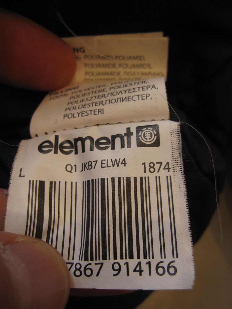 Veste Element Baseball Vintage - Blouson Homme En Laine Et Polyester, Taille L, Couleur Bleu, Occasion Très Bon état