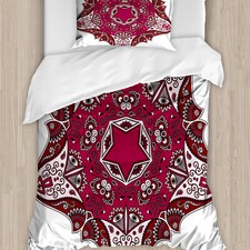Stammes Bettwäsche Set Kastanienbraun Mandala Asian