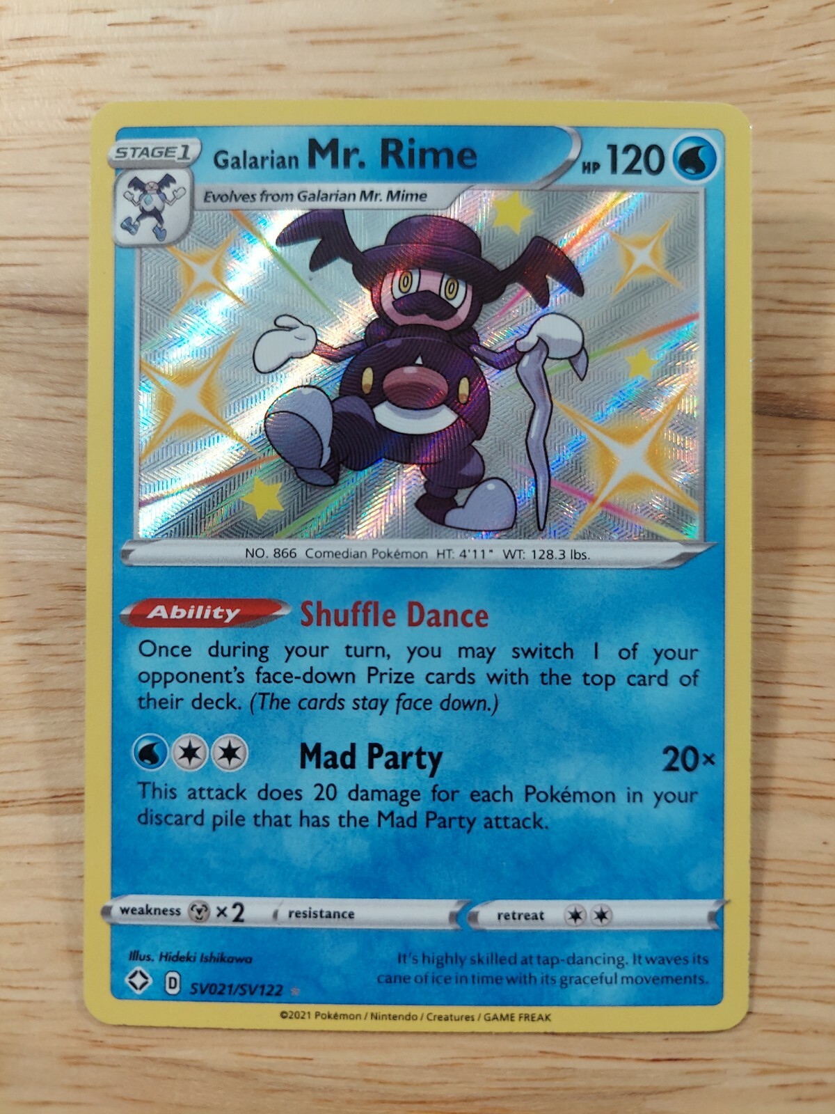 Galarian Mr. Rime SHINY SV021/SV122 Shining Fates NM Holo Foil Rare Pokemon