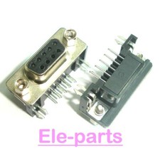 10,Serial Port Connector RS232 DR9 9Pin Adapter Female 90-degree bent needle DB9