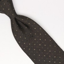John G Hardy Mens Silk Wool Necktie Pewter Gray Polka Dot Weave Woven Tie Italy