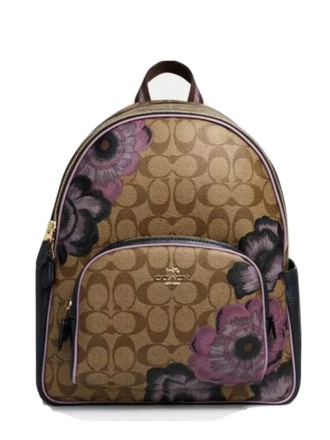court backpack in signature canvas with vintage mini rose print