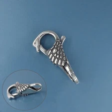 Sterling Silver Double Openings Swan Lobster Claw Clasp Connector 23mm #44073