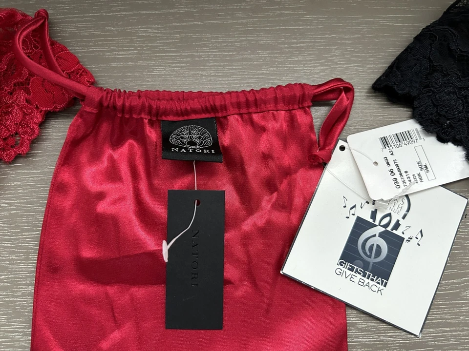 Josie Natori for Saks Fifth Avenue, Set of 2 Lace Thongs, Size Small - Image 2 of 4