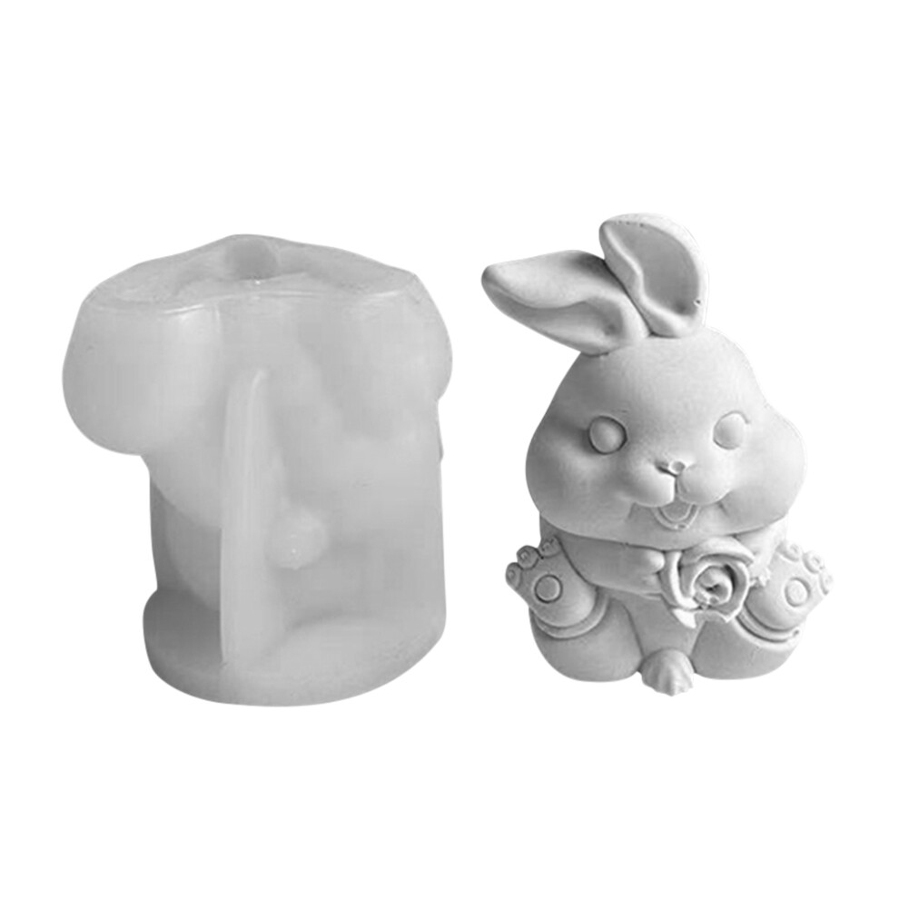 Easter Rabbit Candle Mold Candle Making Mold for Window Display (Flower
