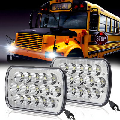 Pair 7x6'' Led Headlights Hi/Lo Sealed Beam for For International 3800 School Bus
