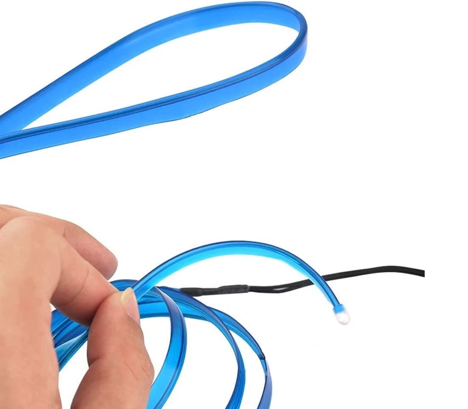 Striscia LED Interni Auto 5M Luce Decorativa Atmosfera Tagliabile Blu 03038 - Immagine 2 di 4