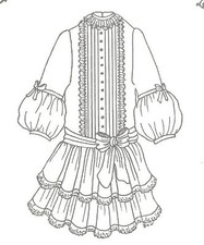 13 -14 " DOLL dress sewing PATTERN Victorian German French little darling BJD 36