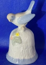 Ceramic White & Blue Bird Dinner Bell
