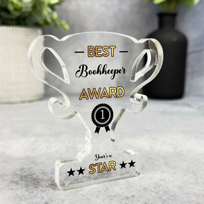 Geschenk für beste Buchhalterin Nr. 1 Rosette Trophäe Andenken Plakette Ornament Geschenk