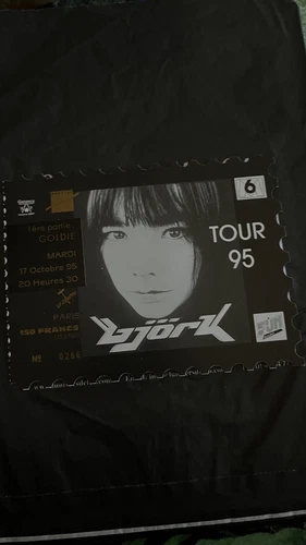 Bjork ticket billet concert Paris Zenith rare 1995 comme neuf