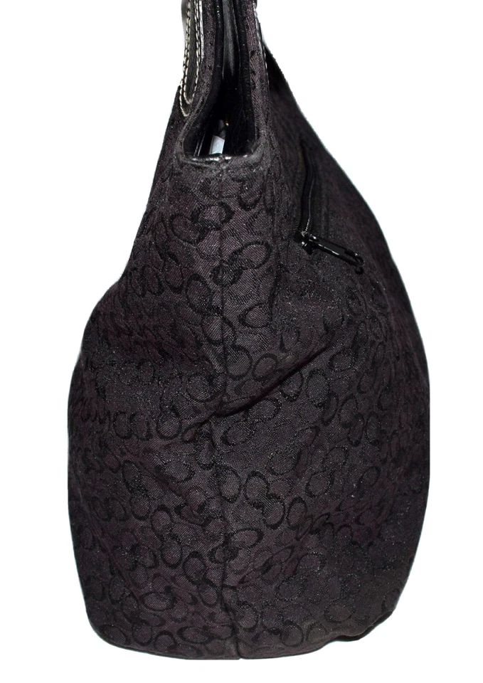 Bolso de hombro Rosetti negro con logotipo de firma mezcla de algodón con ribete de cuero sintético  Foto 4 de 4