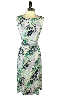 #ad DRAPER#x27;S AND DAMON#x27;S Size 16 A Line Dress Blue Purple Green Sleeveless Stretch $34.99