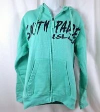 Vintage South Padre Island Sweatshirt Hoodie M Mint Green Full Zip Spring Break