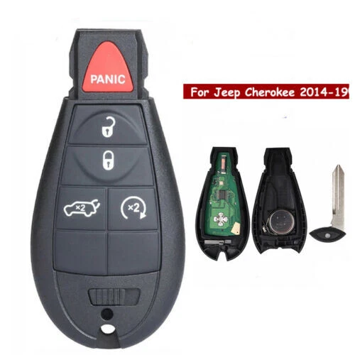 Llavero fobik remoto para Jeep Cherokee 2014-2019 5 botones 433 MHz chip 4A GQ4-53T Foto 2 de 3