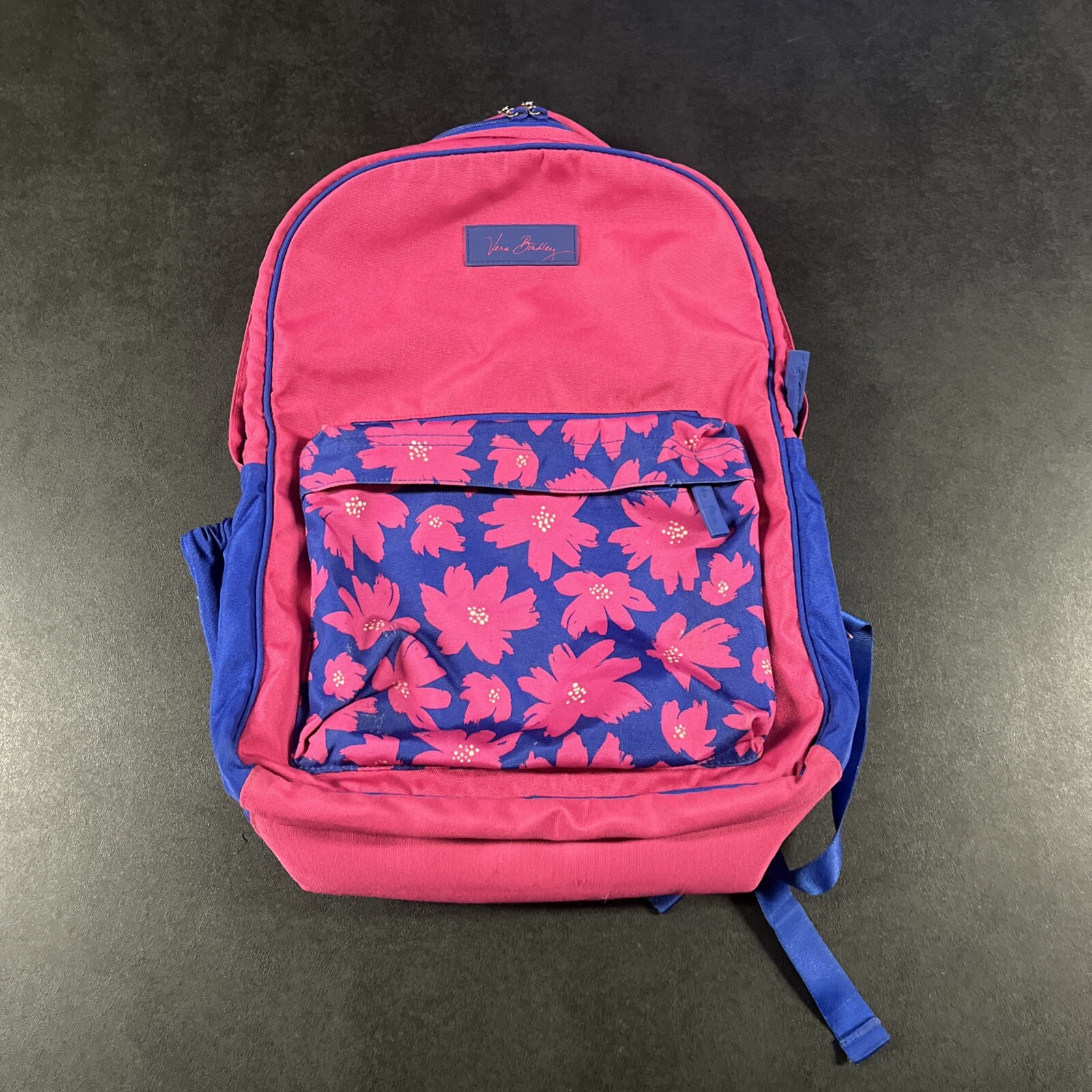 Vera Bradley Large Colorblock Backpack Art Poppies Pink Purp