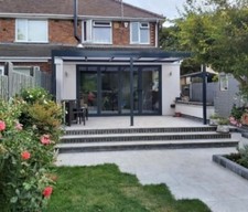 Aluminium canopy, shelter, car port, pedestrian walkway shelter 