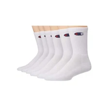 Champion® Men's 6 Pairs Crew Socks " DOUBLE DRY & ARCH SUPPORT & CUSHIONED " NEW