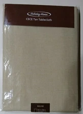 NEW Oblong CECE Tan Tablecloth by Holiday Home 60" x 102" (usually 8-10 seating)