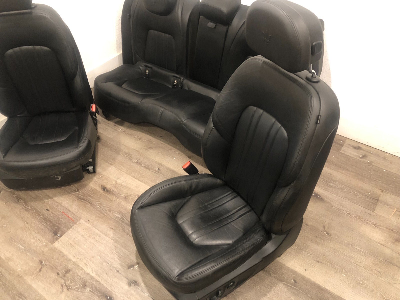 2014-2017 MASERATI GHIBLI COMPLETE FRONT & REAR BLACK LEATHER SEATS SEAT SET OEM