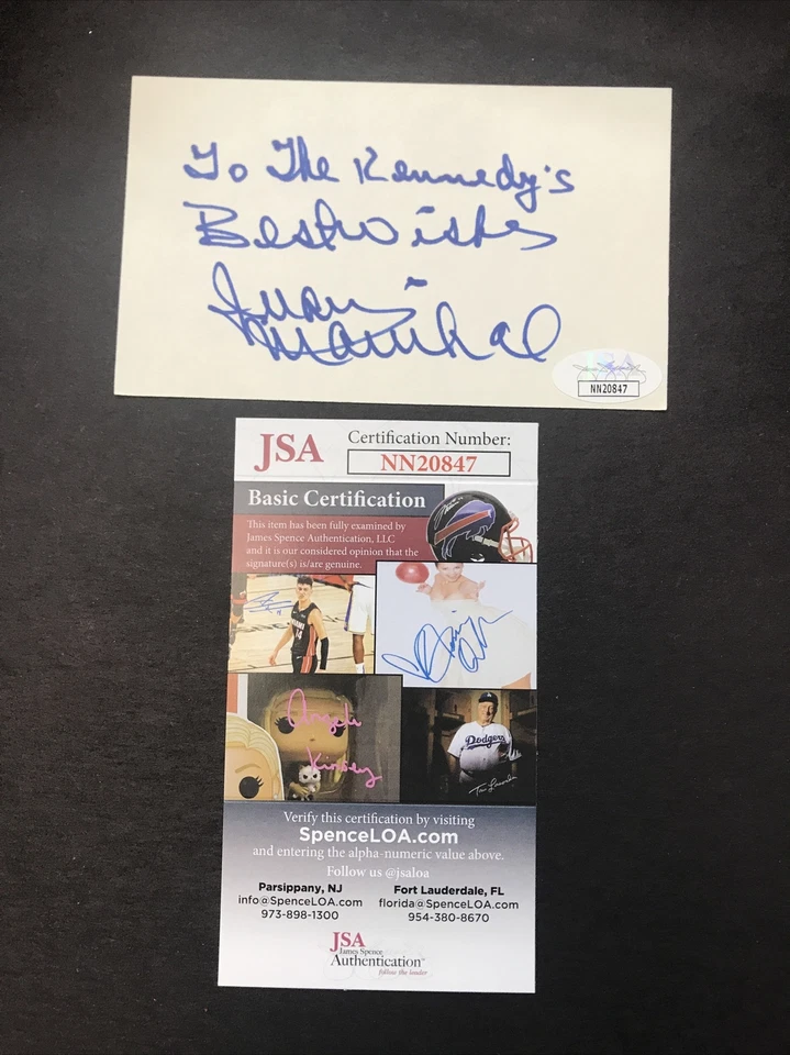 JUAN MARICHAL Index Card Signature Autograph JSA Auth - Image 2 of 4