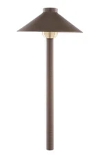 Sollos Traditional Hat LED Path Light Fixture | 7.5" Hat 18" Stem | Natural M...