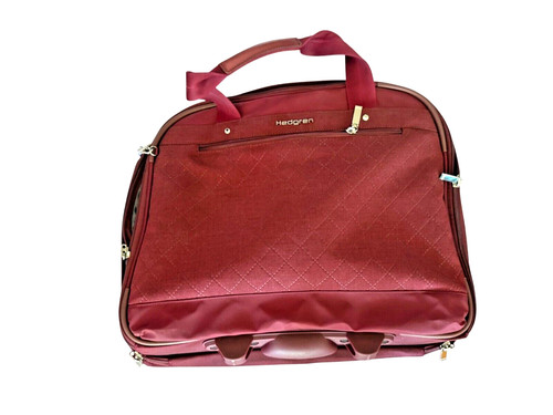 Hedgren Business Travel Bag Strap Handles Wheels Multiple Compartments