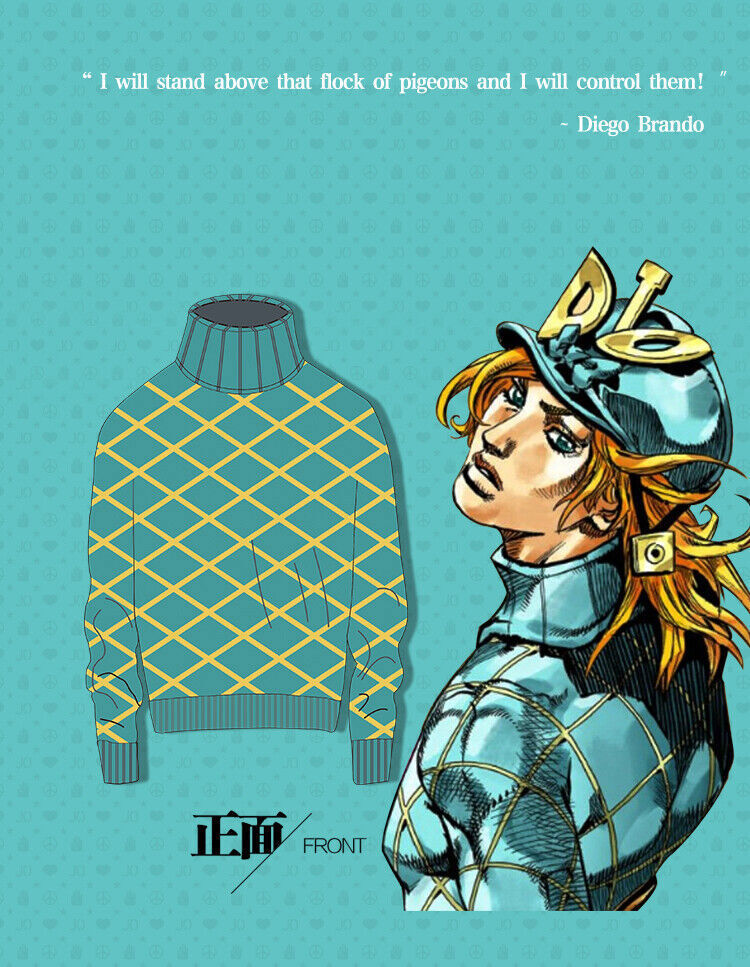 Anime JoJo's Bizarre Adventure Diego Brando Cosplay Knitwear Sweater  Costumes
