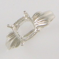 PRE-NOTCHED VINTAGE 8MM ANTIQUE CUSHION SOLITAIRE RING IN STERLING CR5086SS