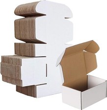 6x4x3 inches Shipping Boxes Set of 25, White Corrugated Cardboard Bo...
