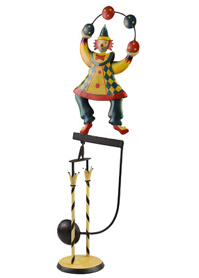 Circus Clown Classic Sky Hook Teeter Totter 24'' Tin Balance Folk Art Toy