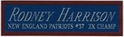 RODNEY HARRISON PATRIOTS NAMEPLATE AUTOGRAPH SIGNED FOOTBALL HELMET JERSEY PHOTO