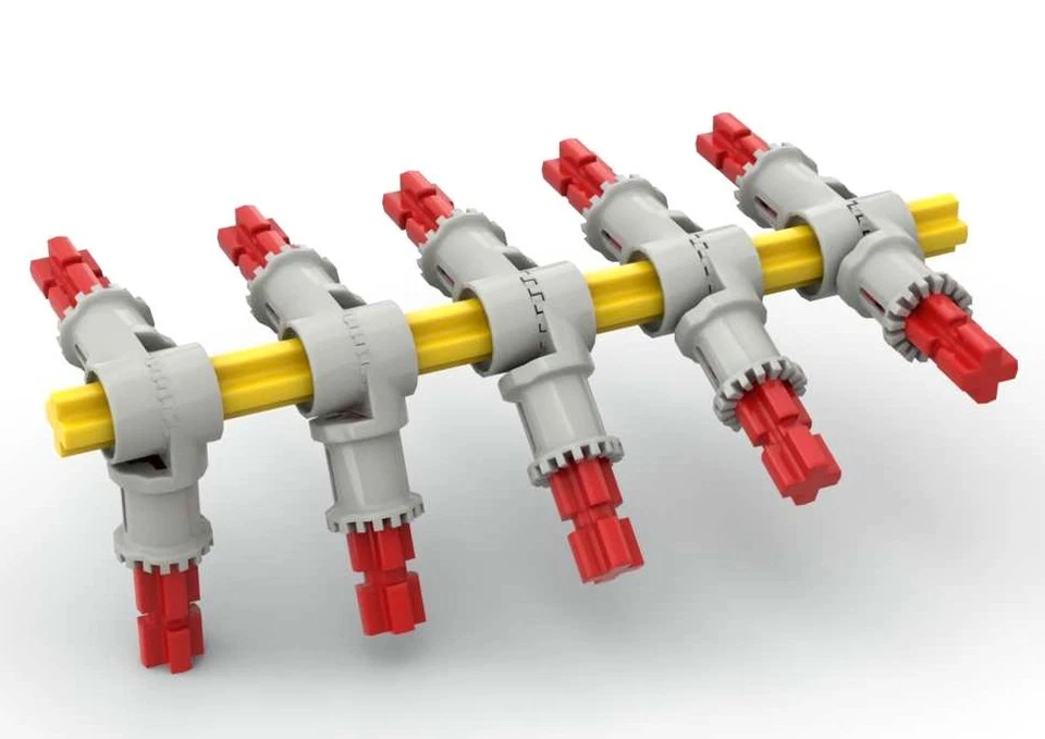 x45 LEGO Technic  Axle & Pin Connector Toggle Joint Toothed + Bush 1/2 Toothed - Image 2 of 4