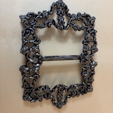 Vintage Silver Dark Distressed Antique Finish Buckle Clip Large Retro