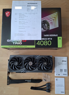 MSI GeForce RTX 4080 16GB GAMING X TRIO + OVP + Zubehör + Rechnung + Garantie