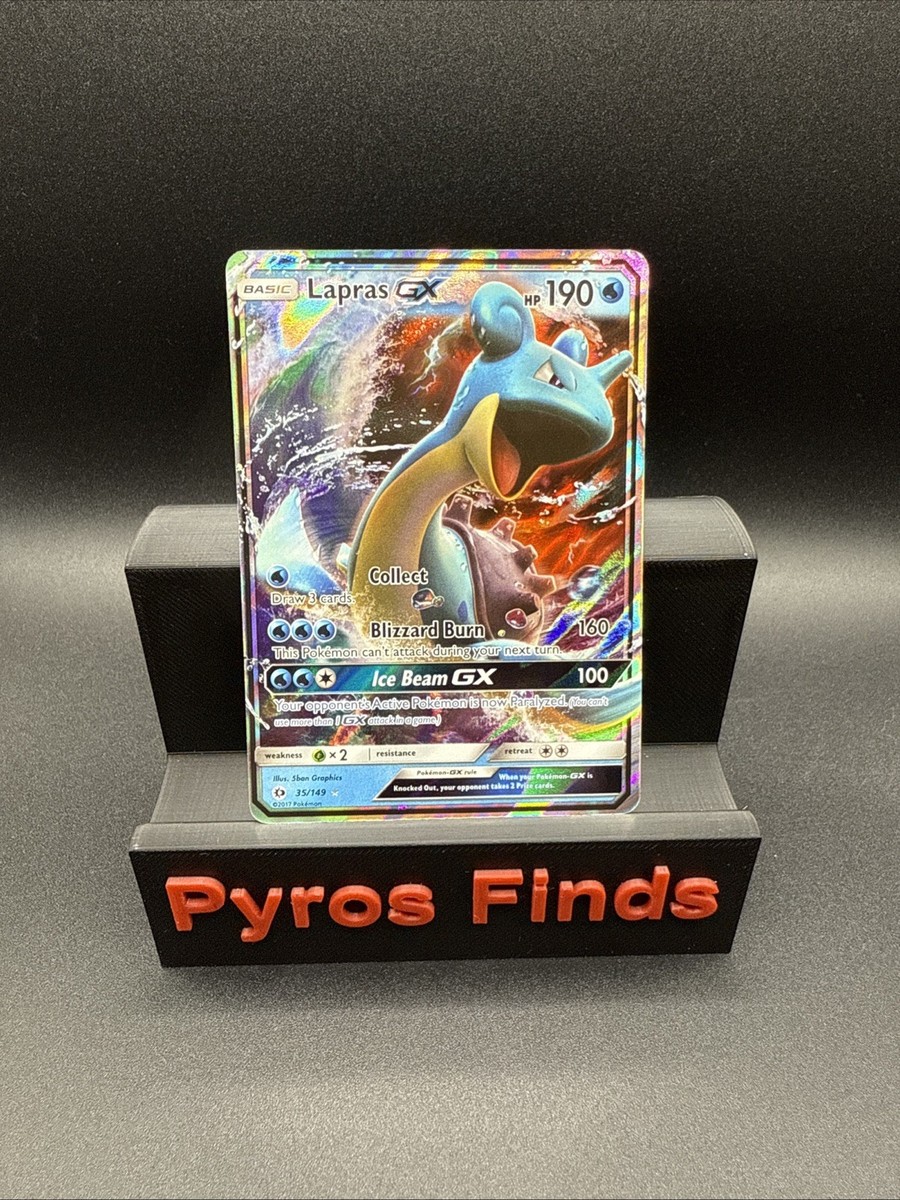 Pokemon Card Lapras GX 35/149 Sun & Moon Base Set Ultra Rare Near Mint Pokemon Card Lapras GX 35/149 Sun & Moon Base Set Ultra Rare Near Mint