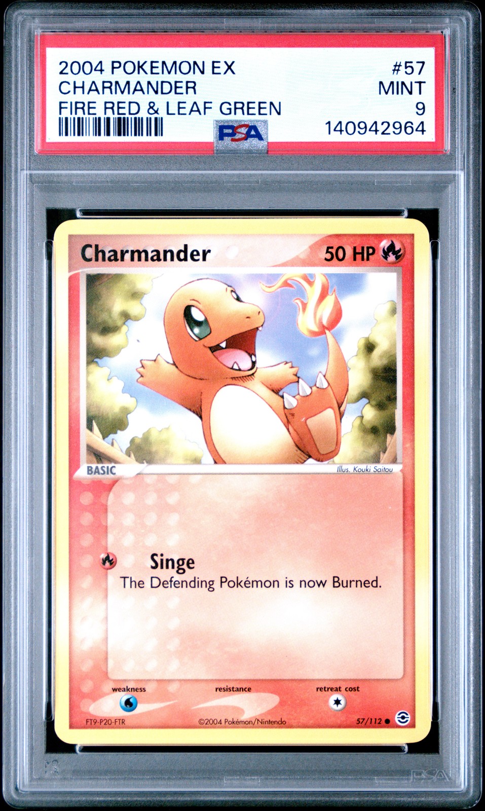 2004 POKEMON EX FIRE RED & LEAF GREEN #57 CHARMANDER PSA 9