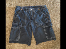 True Religion Charcoal Cargo Shorts.