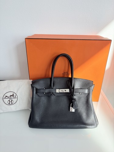 Hermès Birkin 30 Black Noir Togo Palladium PHW Paris Purchased 2015 Box