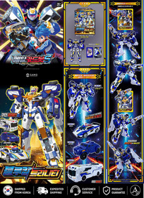 Metal Cardbot Blue Cop Trinity Transforming Police Car Robot Toy