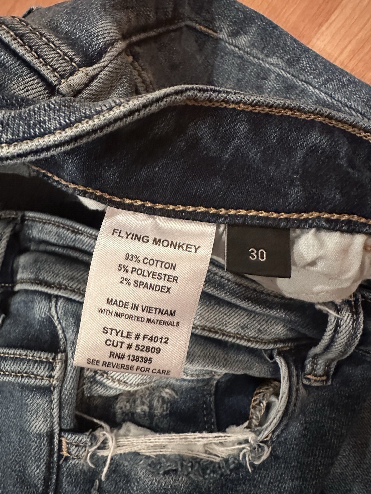 Flying Monkey Women’s Distressed Button Fly Tag S… - image 4