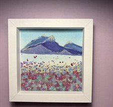Framed Original Mountain View Painting