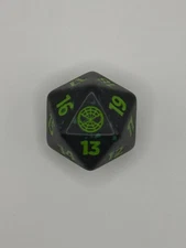 Magic The Gathering Spiderman Pre Release D20 Die (Green)